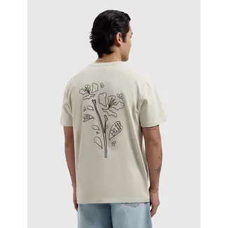 PURE PATH EMBROIDERED FLOWER T-SHIRT SAND