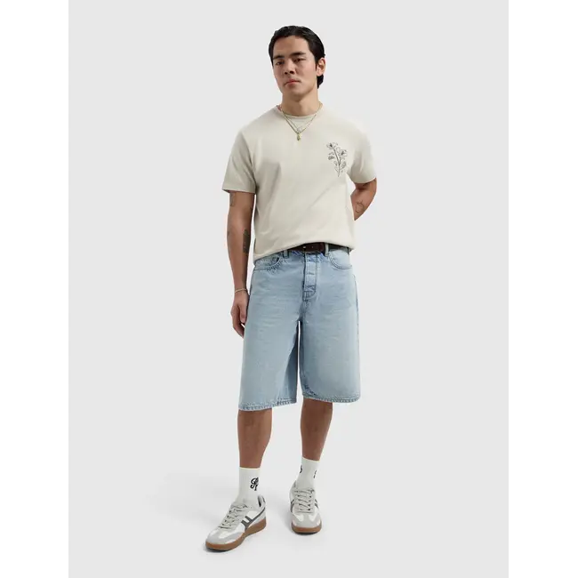 PURE PATH EMBROIDERED FLOWER T-SHIRT SAND