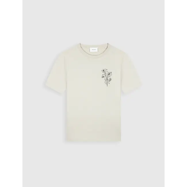 PURE PATH EMBROIDERED FLOWER T-SHIRT SAND