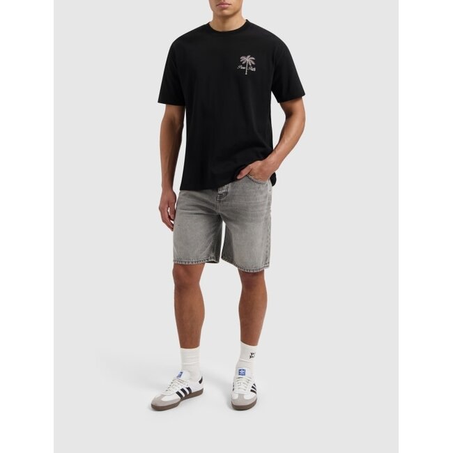 PURE PATH THE OWEN REGULAR FIT SHORTS DENIM MID GREY