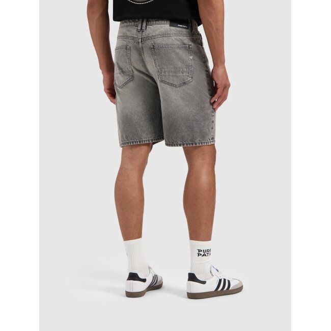 PURE PATH THE OWEN REGULAR FIT SHORTS DENIM MID GREY