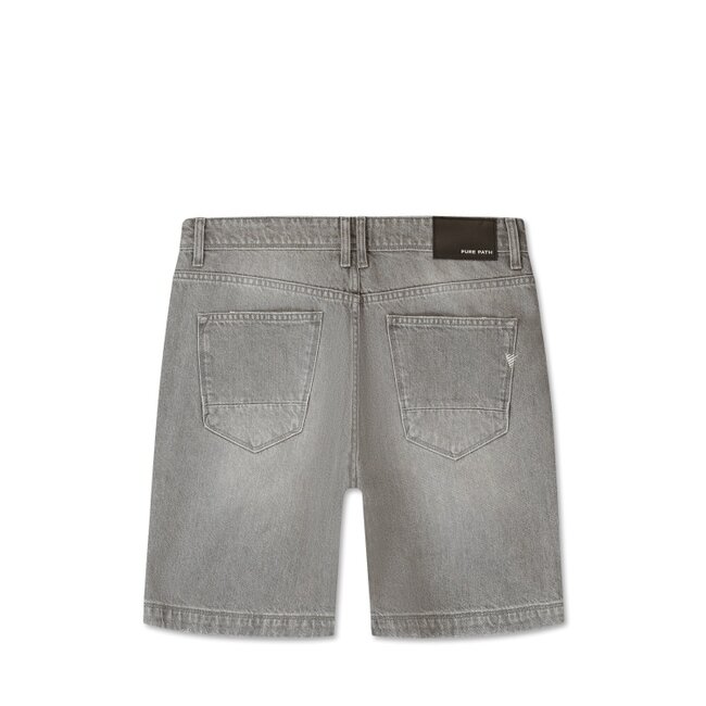 PURE PATH THE OWEN REGULAR FIT SHORTS DENIM MID GREY