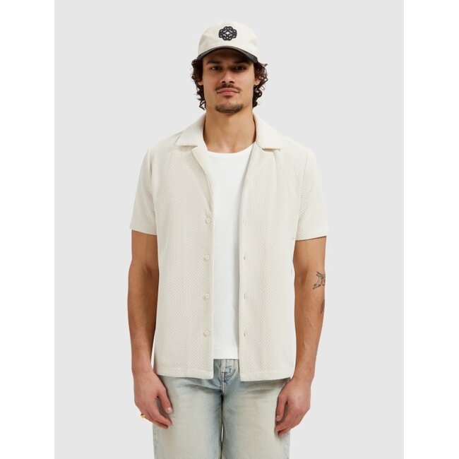 PURE PATH HONEYCOMB SHORTSLEEVE SHIRT ECRU