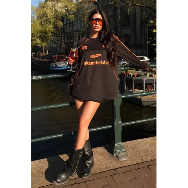 Unique the Label AMA LONGSLEEVE BLACK/ORANGE