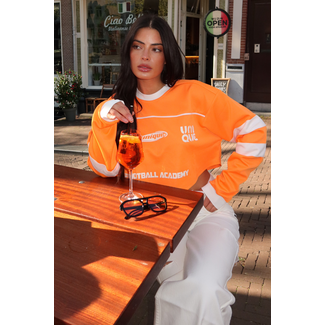 Unique the Label MAXIM CROPPED LONGSLEEVE ORANGE/WHITE