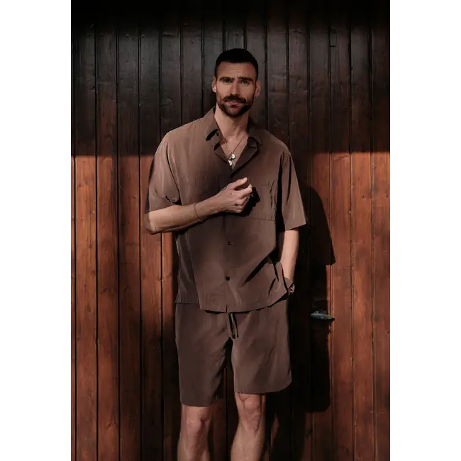Dstrezzed SAMUEL SUMMER SHIRT DARK BROWN