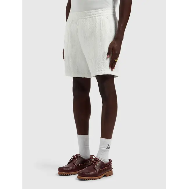 PURE PATH STRUCTURED DOBBY WEAVE SHORTS OFF WHITE