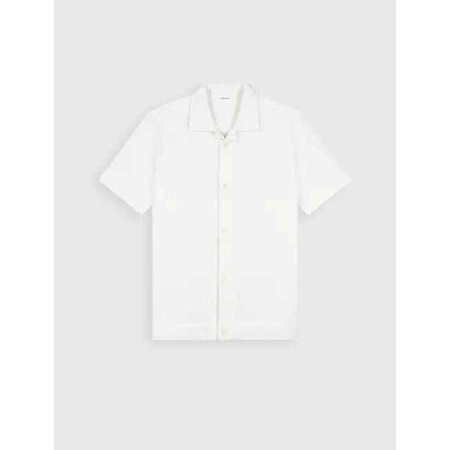 PURE PATH STRUCTURED DOBBY WEAVE SHORTSLEEVE SHIRT OFF WHITE
