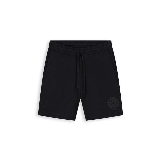 PURE PATH EMBLEM BADGE SWEAT SHORTS BLACK