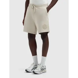 PURE PATH EMBLEM BADGE SWEAT SHORTS SAND