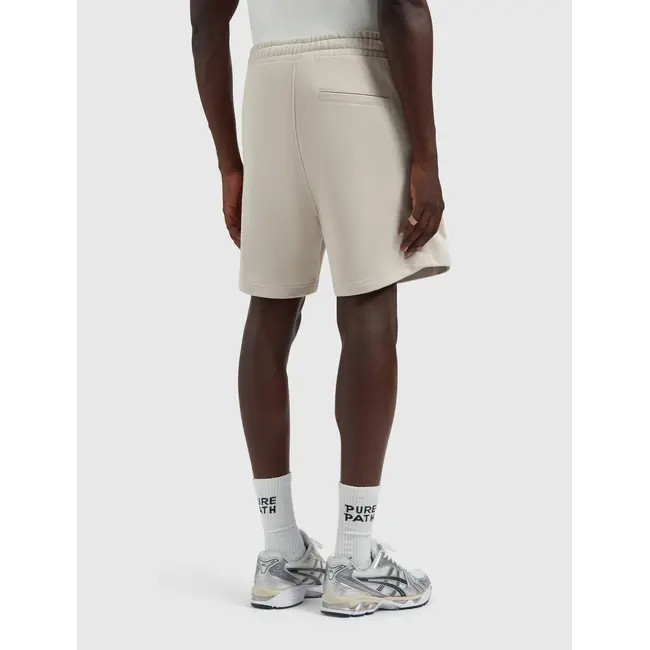 PURE PATH EMBLEM BADGE SWEAT SHORTS SAND