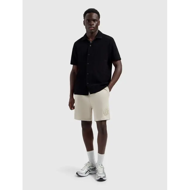 PURE PATH EMBLEM BADGE SWEAT SHORTS SAND