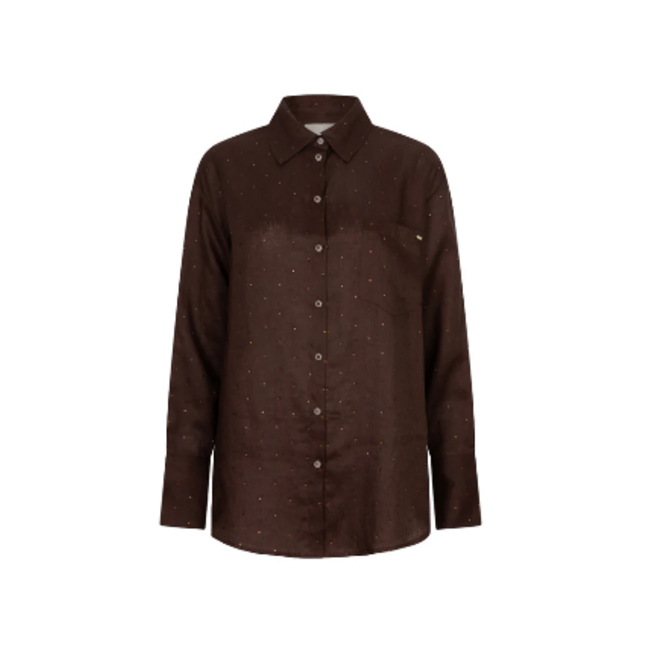 THE LOLA CLUB GUILIA BLOUSE CHOCOLATE