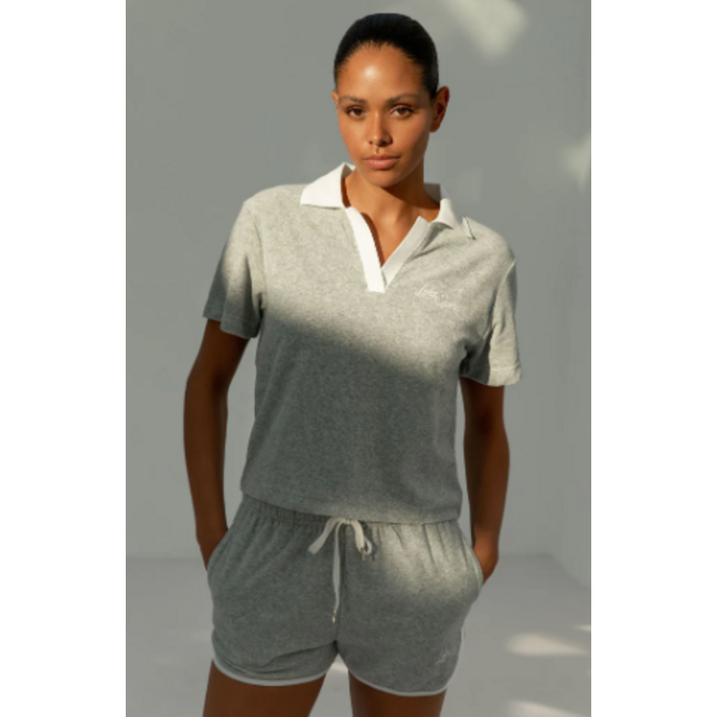 THE LOLA CLUB TEDDY POLO TEE GREY MELANGE