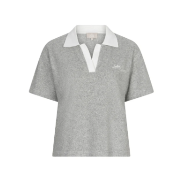 THE LOLA CLUB TEDDY POLO TEE GREY MELANGE