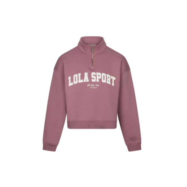 THE LOLA CLUB JAYLA HALF ZIP SWEATER MAUVE