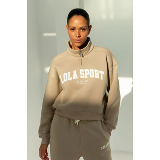 THE LOLA CLUB JAYLA HALF ZIP SWEATER SAND