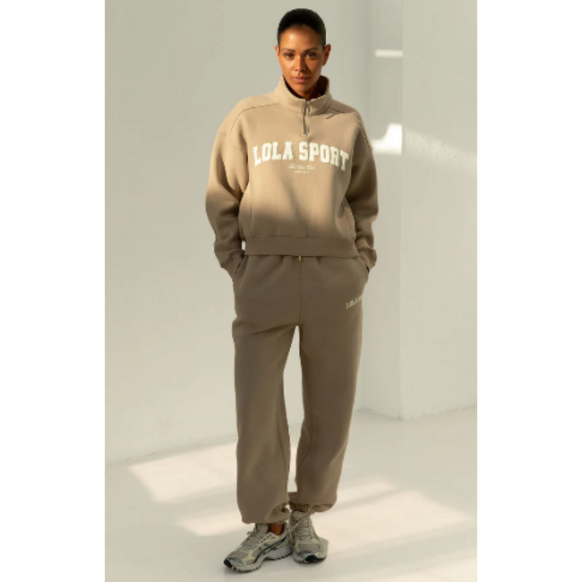 THE LOLA CLUB JAYLA HALF ZIP SWEATER SAND