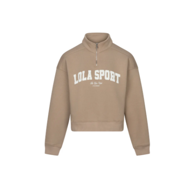 THE LOLA CLUB JAYLA HALF ZIP SWEATER SAND