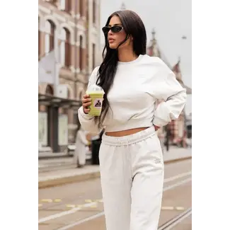Unique the Label PEGGY CROPPED SWEATER LIGHT GREY MARL