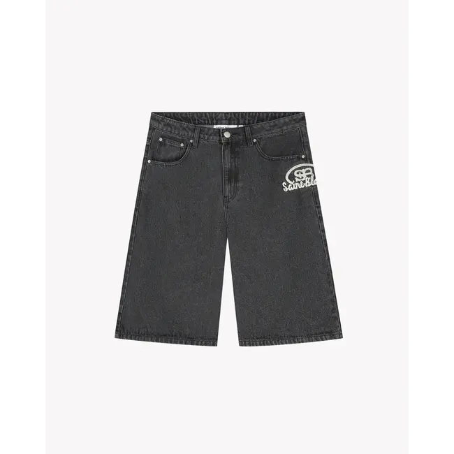 SAINT BLANC OVAL LOGO DENIM SHORT BLACK