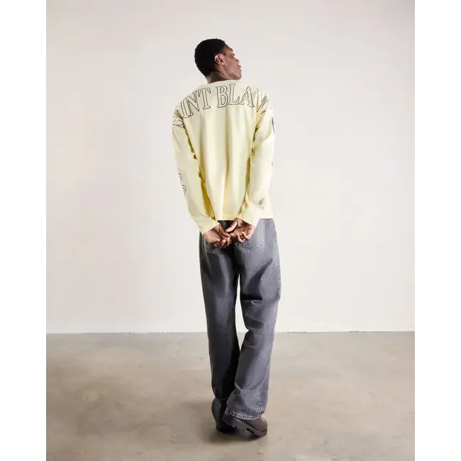 SAINT BLANC MULTI LOGO RAGLAN LONG SHIRT YELLOW