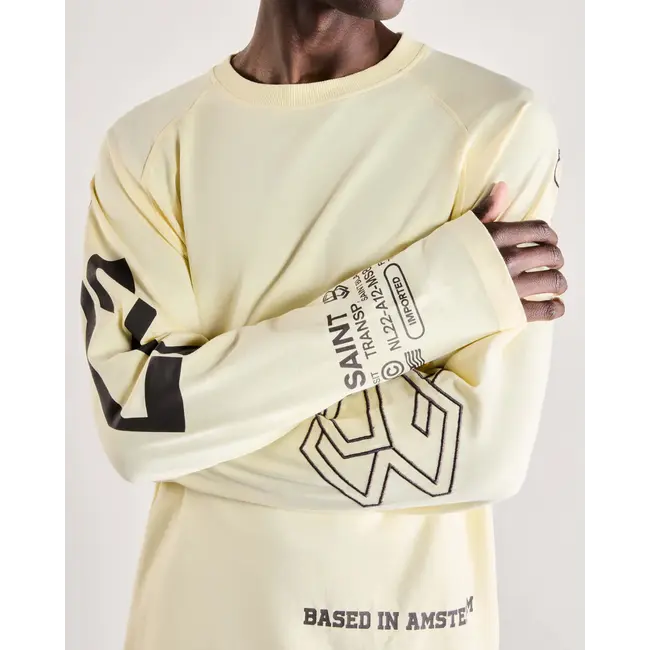 SAINT BLANC MULTI LOGO RAGLAN LONG SHIRT YELLOW