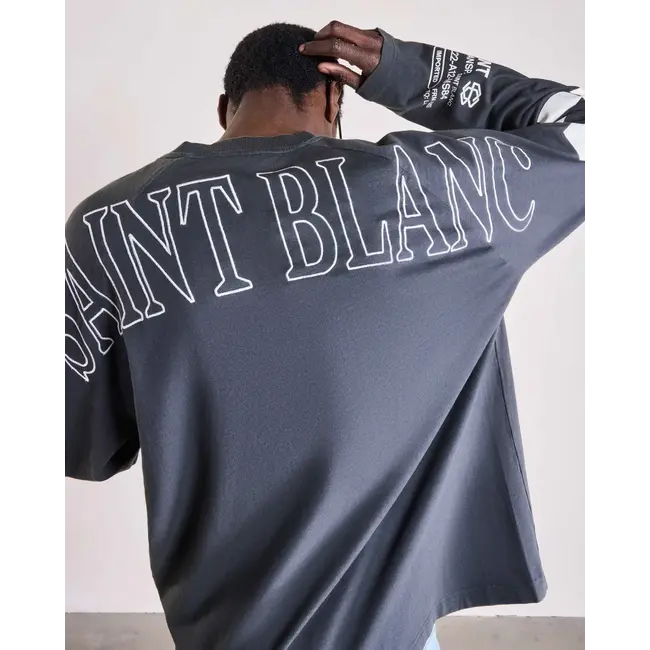 SAINT BLANC MULTI LOGO RAGLAN LONG SHIRT BLACK