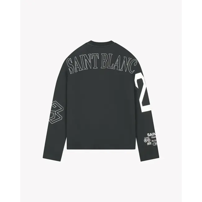 SAINT BLANC MULTI LOGO RAGLAN LONG SHIRT BLACK