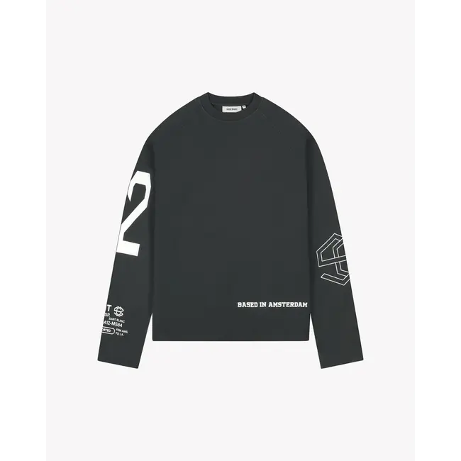 SAINT BLANC MULTI LOGO RAGLAN LONG SHIRT BLACK