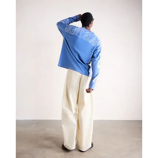 SAINT BLANC MULTI LOGO RAGLAN LONG SHIRT BLUE