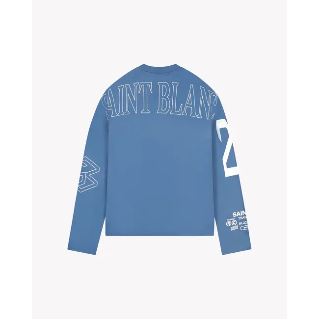 SAINT BLANC MULTI LOGO RAGLAN LONG SHIRT BLUE