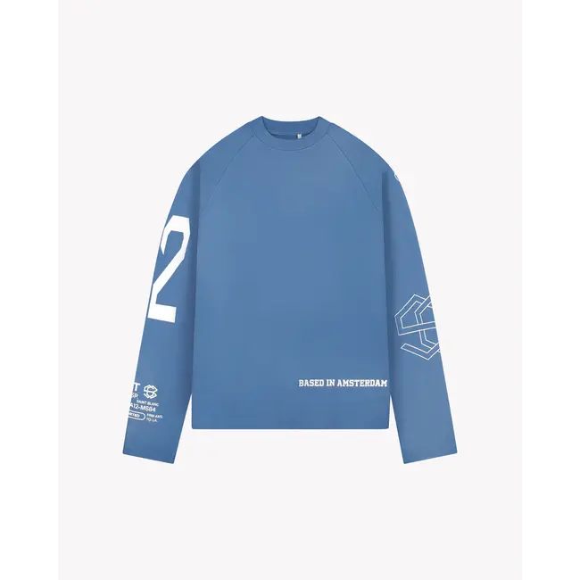 SAINT BLANC MULTI LOGO RAGLAN LONG SHIRT BLUE
