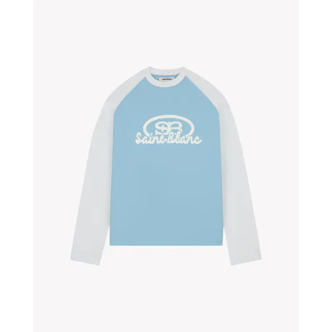 SAINT BLANC BLEND LOGO RAGLAN LONG SHIRT BLUE/WHITE