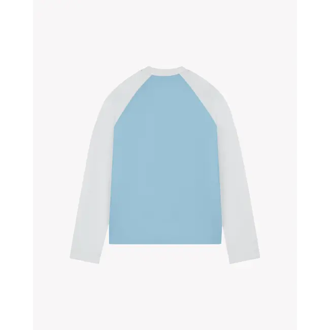 SAINT BLANC BLEND LOGO RAGLAN LONG SHIRT BLUE/WHITE