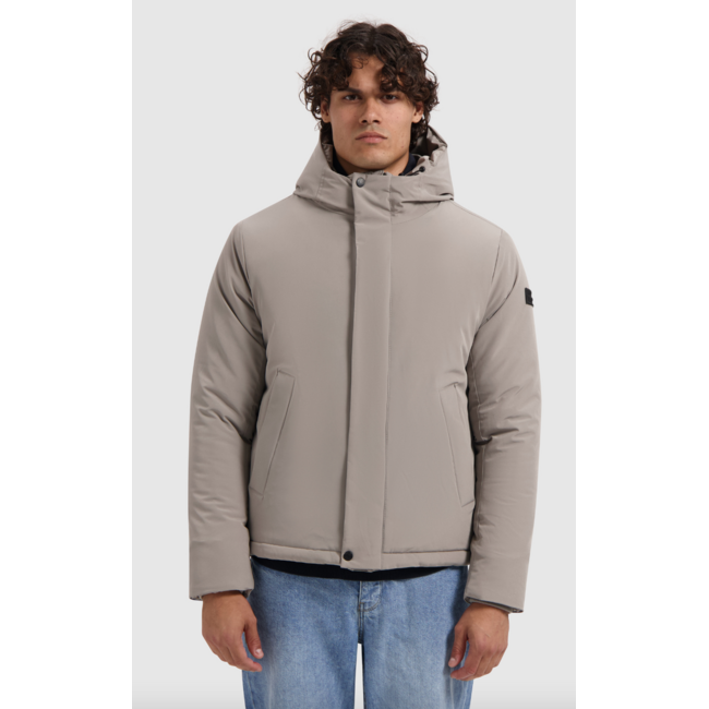 PURE PATH ACTIVE FLEX SHORT PARKA JACKET ASH GREY