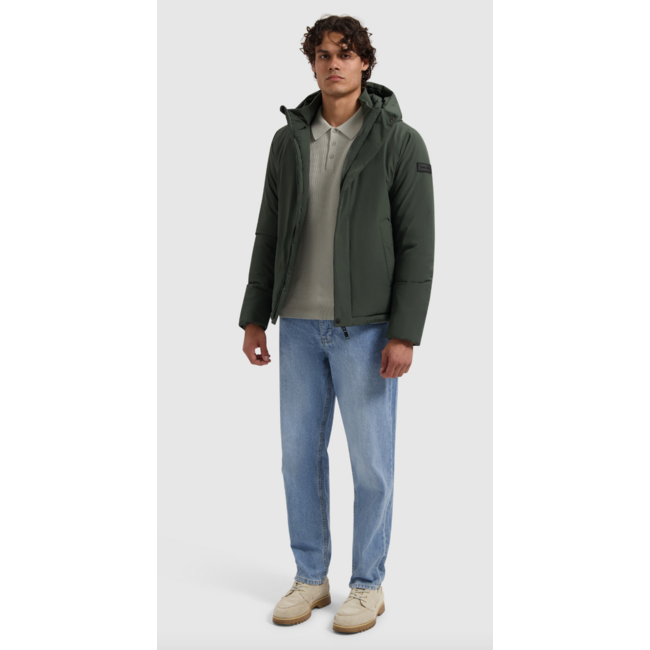 PURE PATH ACTIVE FLEX SHORT PARKA JACKET DARK GREEN