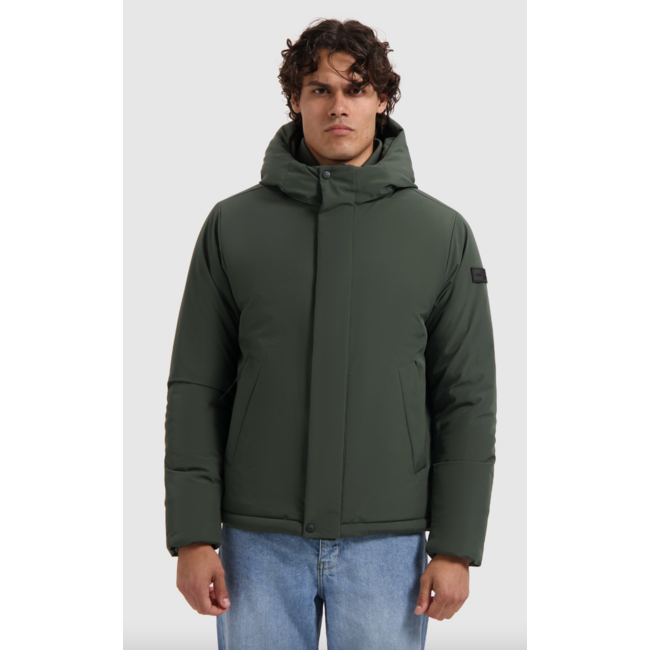 PURE PATH ACTIVE FLEX SHORT PARKA JACKET DARK GREEN