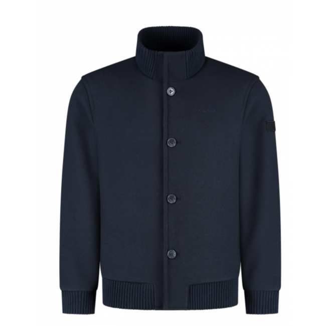 PURE PATH WOOL BOMBER JACKET DARK NAVY