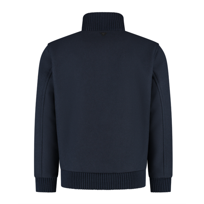 PURE PATH WOOL BOMBER JACKET DARK NAVY