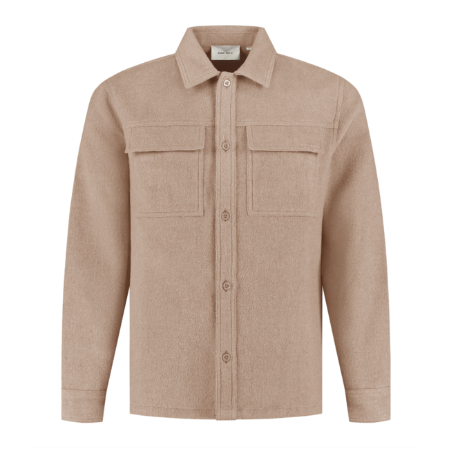 PURE PATH FLANNEL OVERSHIRT TAUPE