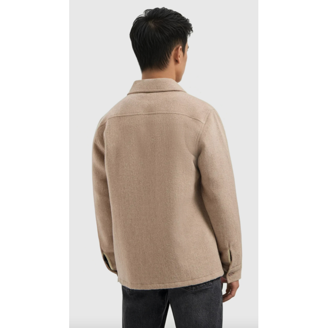 PURE PATH FLANNEL OVERSHIRT TAUPE