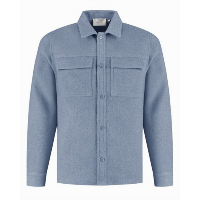 PURE PATH FLANNEL OVERSHIRT MID BLUE