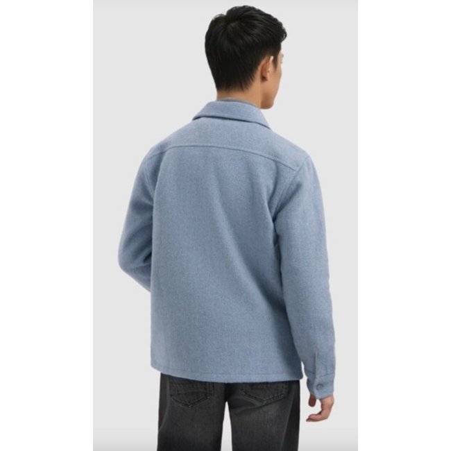 PURE PATH FLANNEL OVERSHIRT MID BLUE