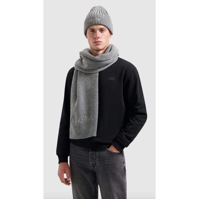 PURE PATH LOGO SCARF GREY MELANGE