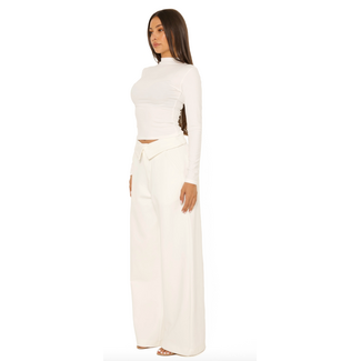 L.A Sisters FOLD OVER JOGGING PANTALON CREAM