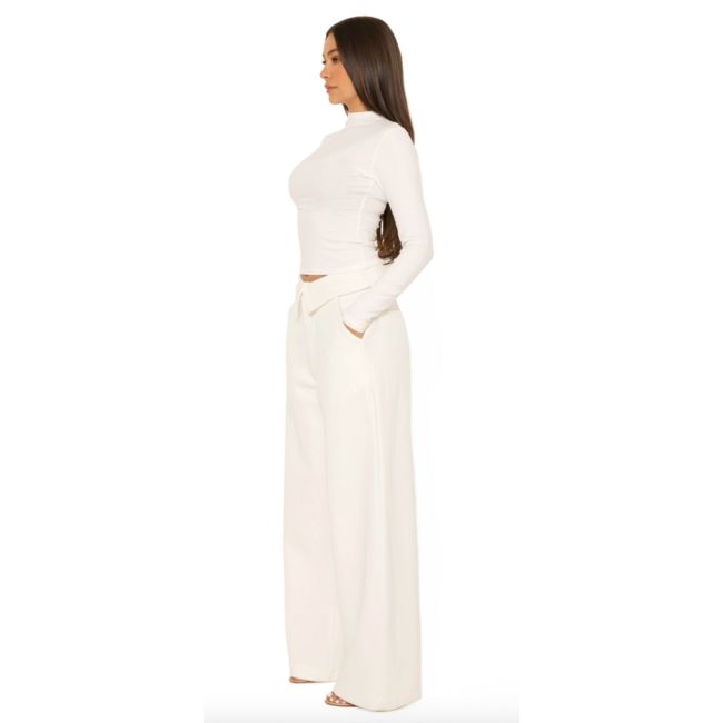 L.A Sisters FOLD OVER JOGGING PANTALON CREAM