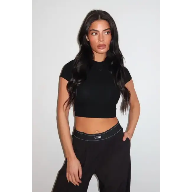 Unique the Label GILL CROP TEE DEEP BLACK