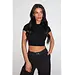 Unique the Label GILL CROP TEE DEEP BLACK