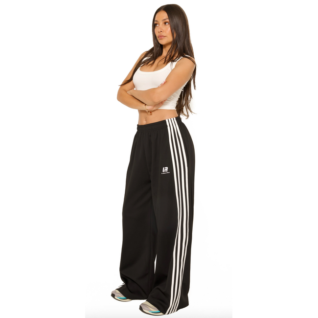 L.A Sisters L.A OFFICIAL OVERSIZED MULTI STRIPED PANTS BLACK